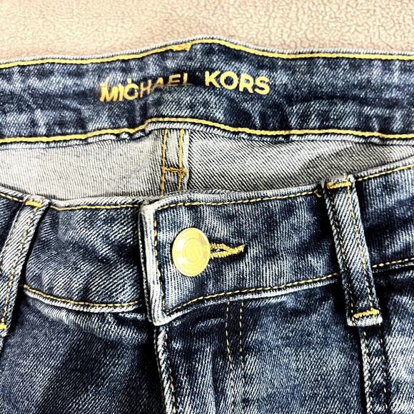 Michael Kors Cropped Flare High Rise Slim Through Hip & Thigh Jeans Size 8 - Picture 2 of 10